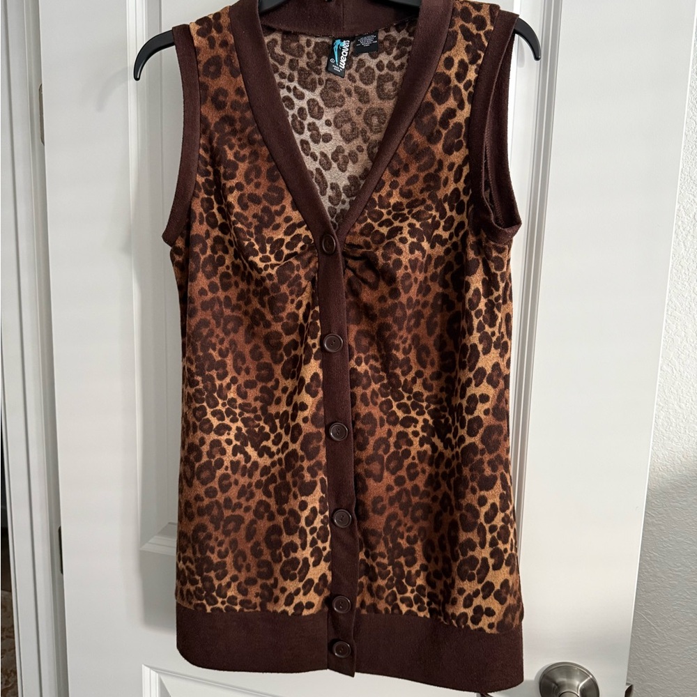 Weavers Brown Leopard Print Top